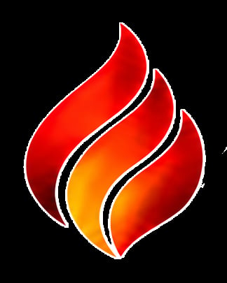 Red and orange flame icon with white outline